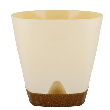 Горшок для цветов InGreen WOOD D140мм,1,35л с прикорневым поливом.сливочный/бук